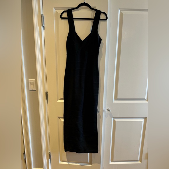 Herve leger cross front icon dress black size large